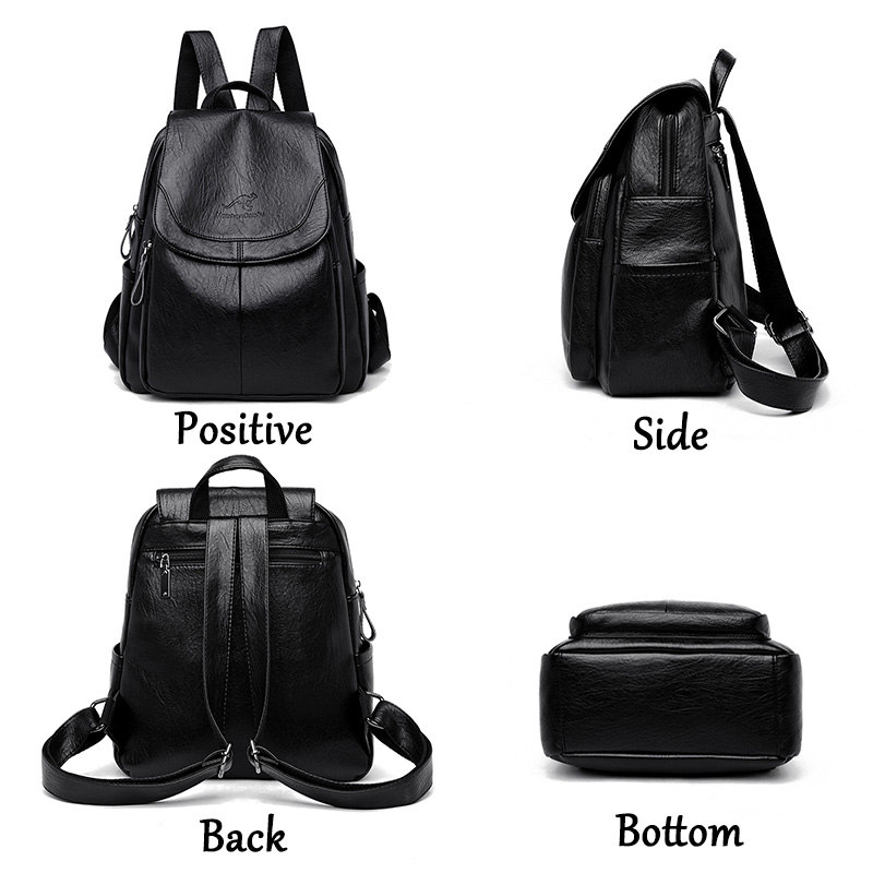Genuine Leather Backpack - Kadınlar için Vintage Yumuşak Deri Sırt