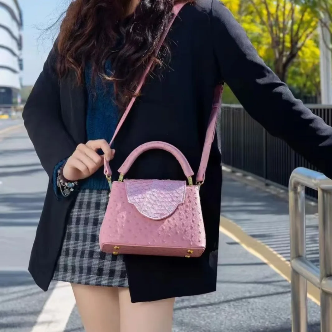 Luxury Bags For Women Sale - HXia Lüks Kare Kadın Çantası Devekuşu
