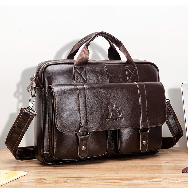 Laptop Bag Leather 15 - Hakiki Deri Erkek Evrak Çantası, Çift