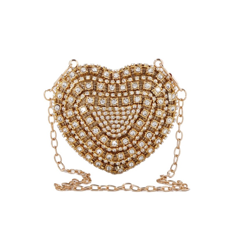 Luxury Bags Mini - Mini Kalp şeklinde Elmas Ayarı Gece