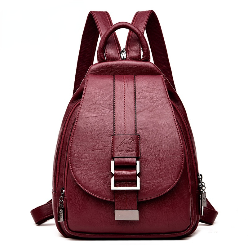 Genuine Leather Backpack - Tasarımcı sırt çantaları kadın deri sırt