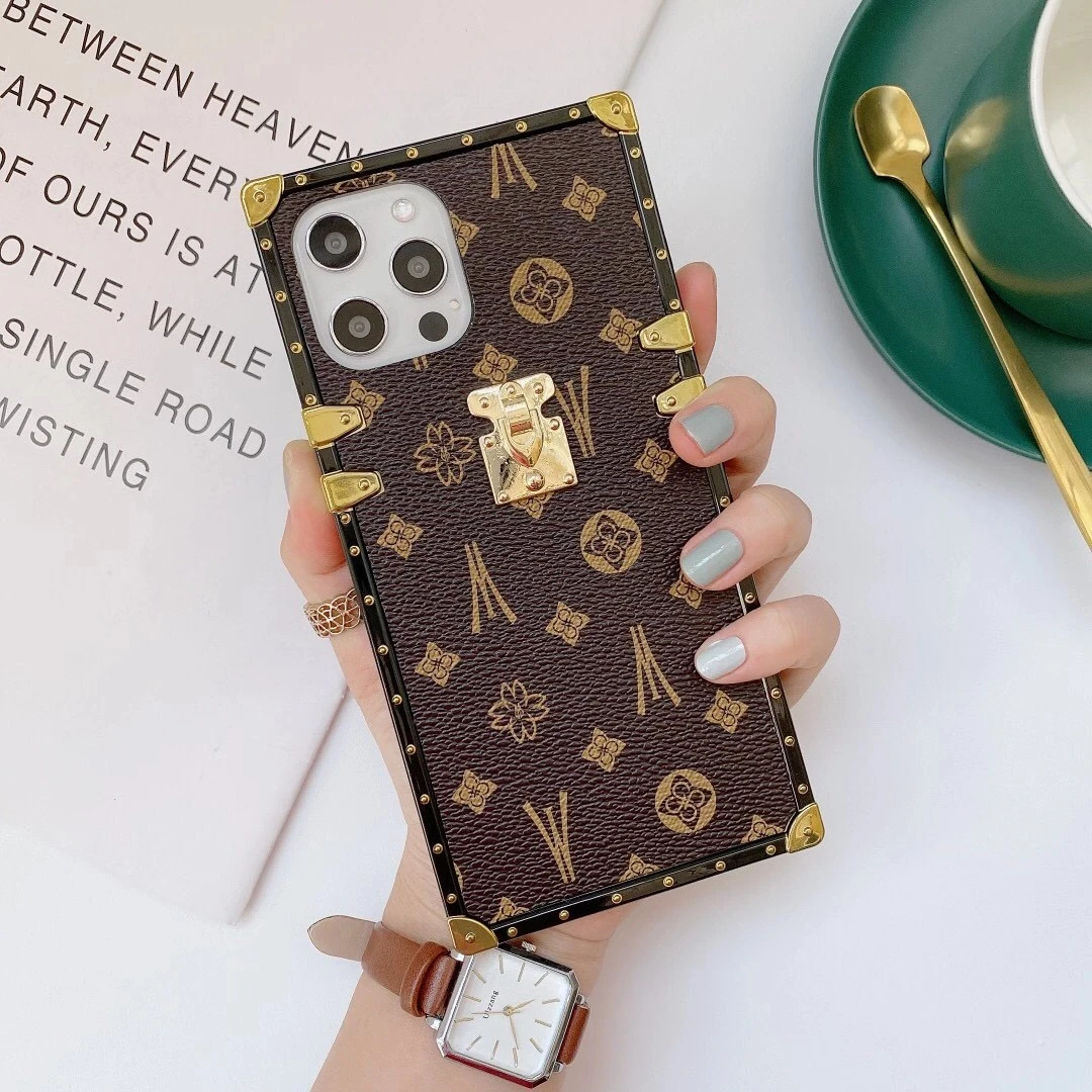 Luxury Bags Quotes - Moda Kare Deri Telefon Kılıfı IPhone