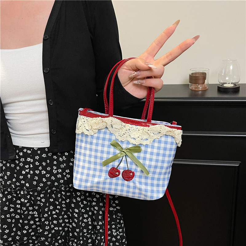 Luxury Zipper Bags - Kadın Yeni Çanta Kore Kareli Puantiyeli