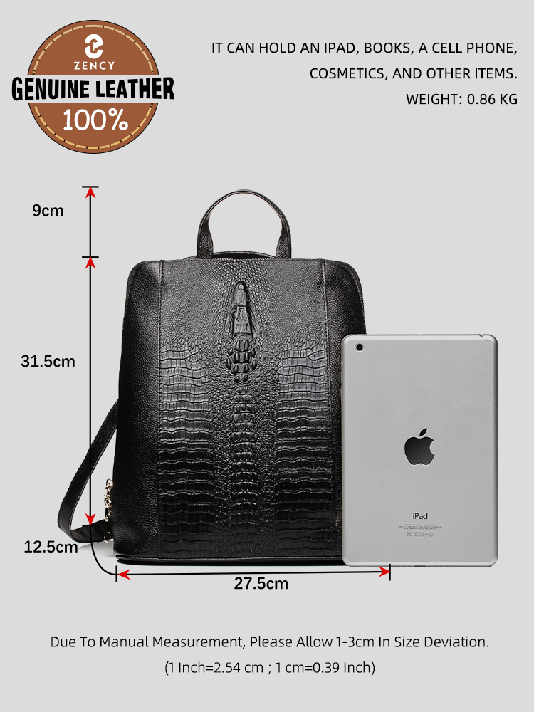 Zency Kadın Timsah Derisi Sırt - Genuine Leather Backpack incelemesi ve fiyatı