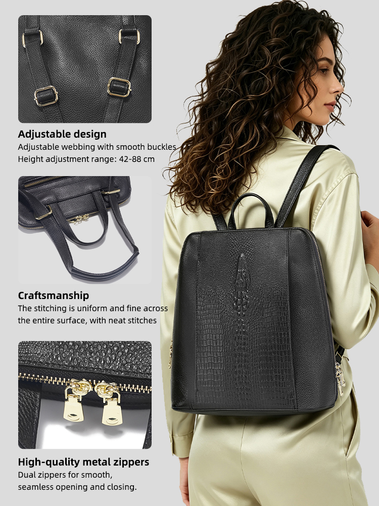 Zency Kadın Timsah Derisi Sırt - Genuine Leather Backpack incelemesi ve fiyatı